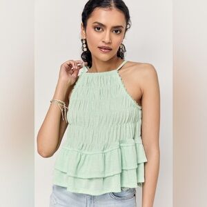 Francesca’s✨Patty Smocked Riffle Tiered Tank Top